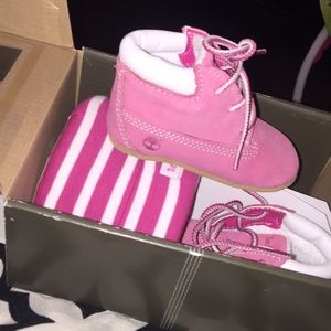 Pink infant Timberlands